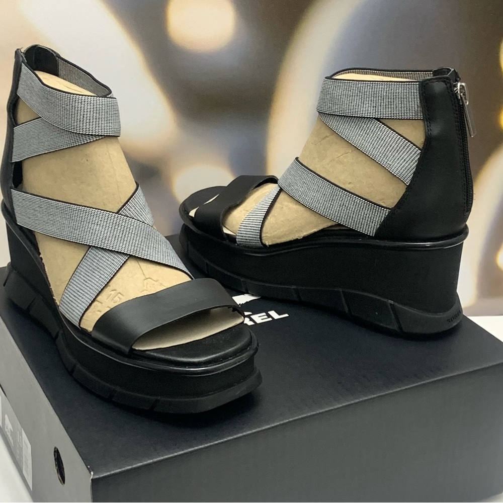 New!! Sorel Joanie III Sport Srap Sandal / Black Size 8.5